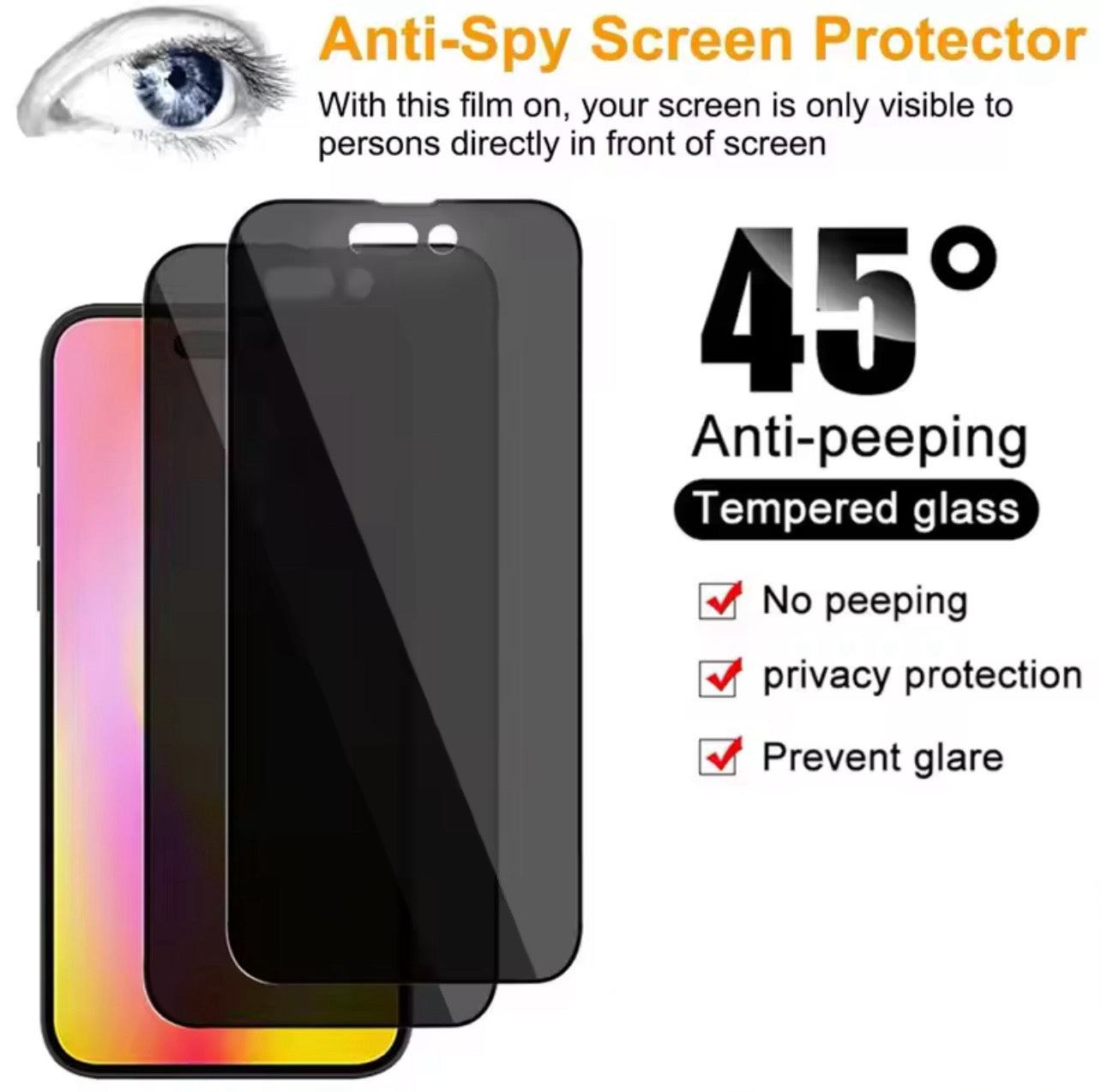 PJun Branded Full Coverage 9H ShatterProof Privacy Glass Screen Protector 1pc- for Apple iPhone 16 Series PJun Branded Full Coverage 9H ShatterProof Privacy Glass Screen Protector 1pc- for Apple iPhone 16 Series